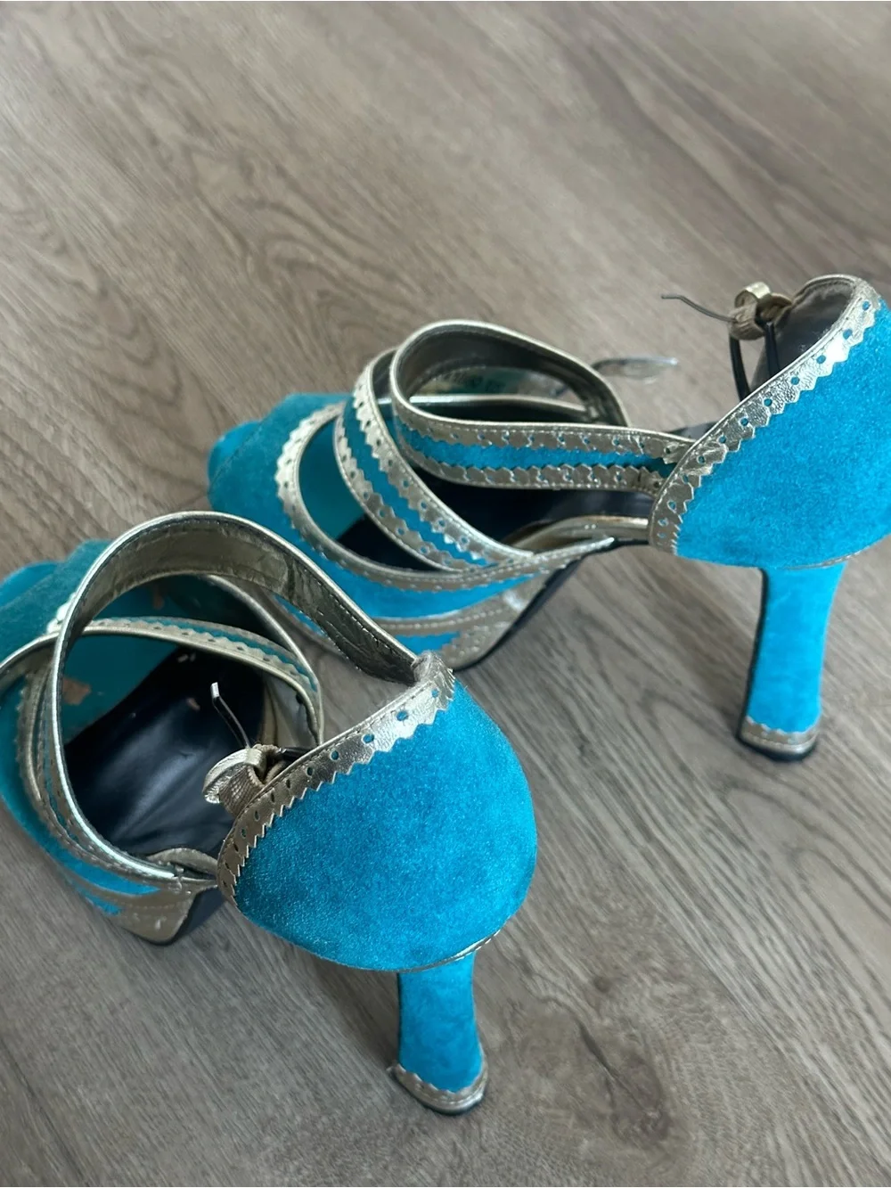 T.U.K. Platinum Collection turquoise platform heels